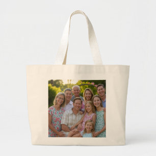Add Family Reunion Photo Customize Large Tote Bag