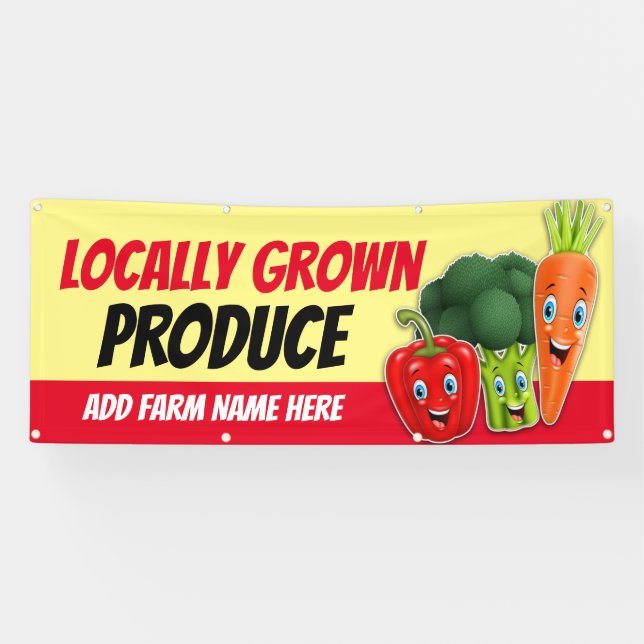 Add Farm Name to Fruit Vegetable Stand Banner (Horizontal)