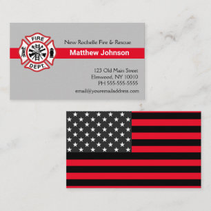 Add Firehouse Emblem Fire Department Firefighter Business Card