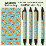 Add Fish's or Owner's Name, Swimming Goldfish Black Ink Pen<br><div class="desc">Add the Name,    Change to your own details. See my store for lots more great Pens</div>