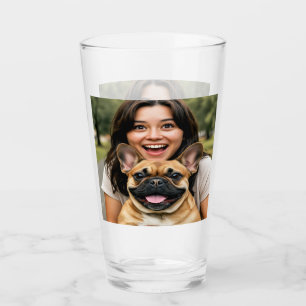 Add French Bulldog Photo Personalise Glass