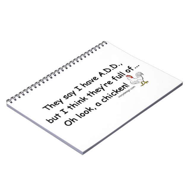 ADD Full of Chickens Spiral Notebook (Left Side)