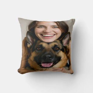 Add German Shepherd Photo Personalize Cushion