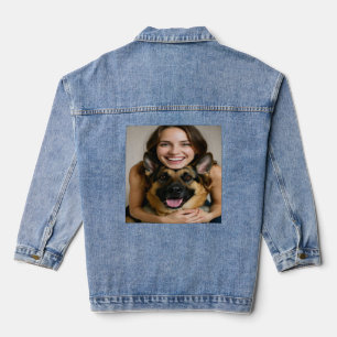 Add German Shepherd Photo Personalize Denim Jacket