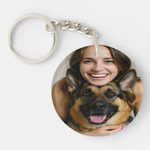 Add German Shepherd Photo Personalize Key Ring