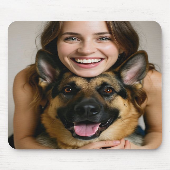 Add German Shepherd Photo Personalize Mouse Pad (Front)