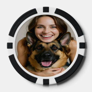 Add German Shepherd Photo Personalize Poker Chips