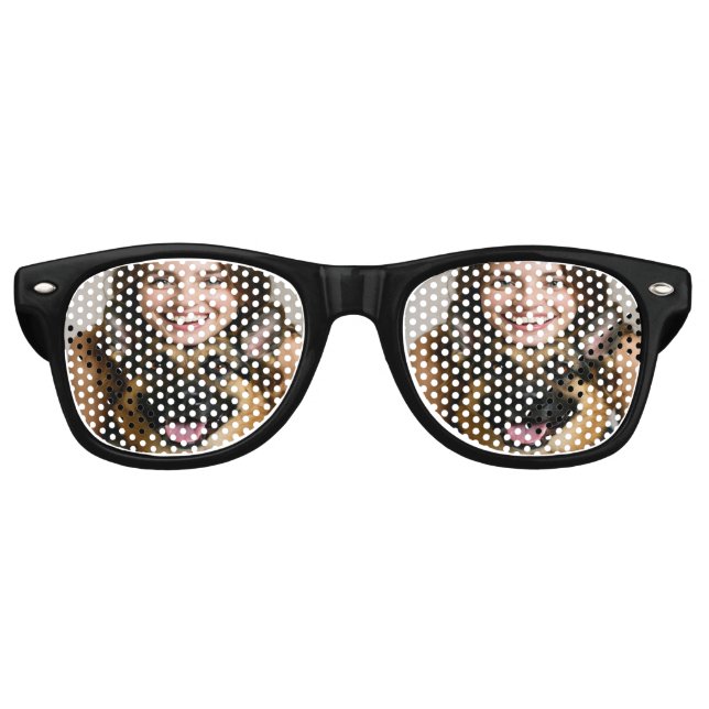 Add German Shepherd Photo Personalize Retro Sunglasses (Front)