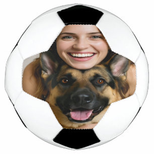 Add German Shepherd Photo Personalize Soccer Ball
