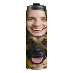 Add German Shepherd Photo Personalize Thermal Tumbler