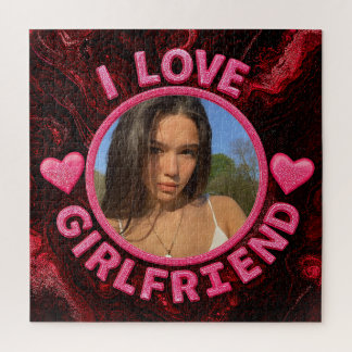 Add Girlfriend photo Gift Birthday Anniversary Jigsaw Puzzle