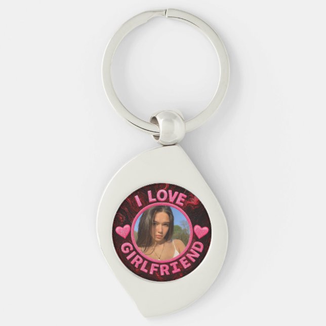 Add Girlfriend photo Gift Birthday Anniversary  Key Ring (Front)