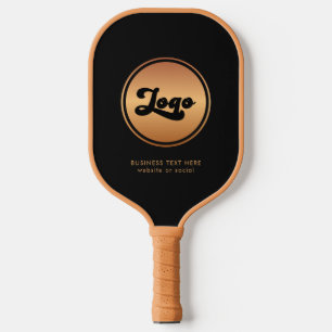 Add Gold Business Company Logo & Text Professional Pickleball Paddle