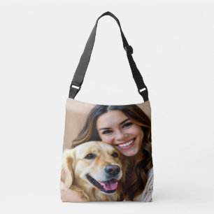 Add Golden Retriever Photo Personalize Crossbody Bag