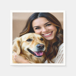 Add Golden Retriever Photo Personalize Napkin