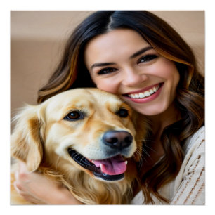 Add Golden Retriever Photo Personalize Poster
