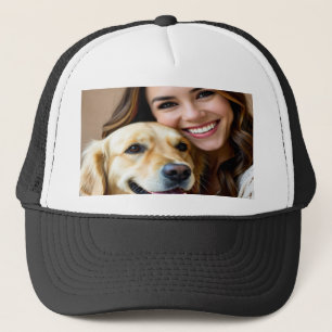 Add Golden Retriever Photo Personalize Trucker Hat
