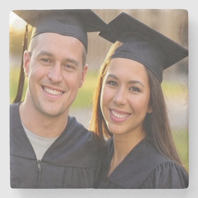 Add Graduation Photo Customise Stone Coaster (Front)