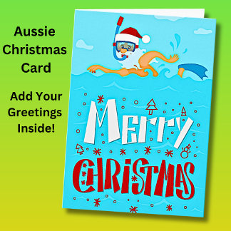 Add Greeting Text Santa Beach Snorkelling Christma Card