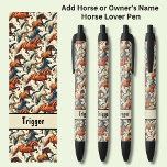 Add Horse or Owner's Name, Galloping Horses Black Ink Pen<br><div class="desc">Add the Name,    Change to your own details. See my store for lots more great Pens</div>