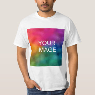 Add Image Logo Personalise Template Mens White T-Shirt