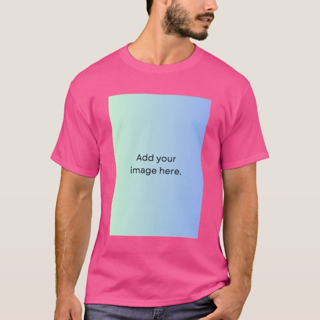 Add Image Photo Template Men's Double Sided Basic  T-Shirt (Front)