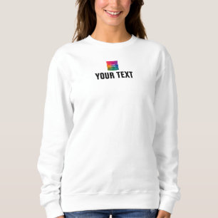 Add Image Text Here Women's Elegant Modern White Sweatshirt