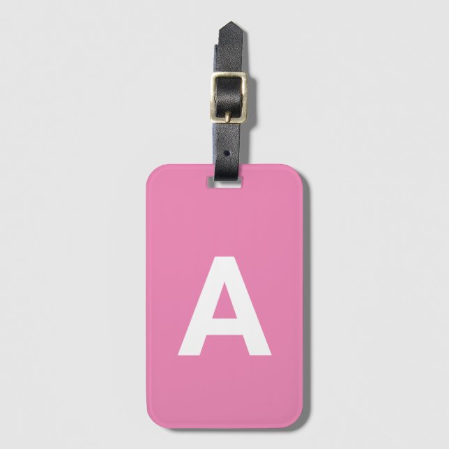 Add initial Monogram Personalised Simple Modern Luggage Tag (Front Vertical)