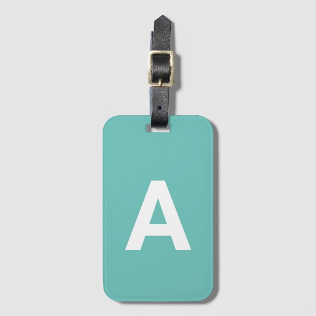 Add initial Monogram Personalized Simple Modern Luggage Tag (Front Vertical)