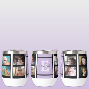 Add initial name 8 photos purple and black
