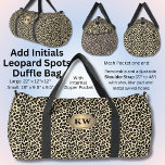 Add Initials, Brown Leopard Spots Duffle Bag<br><div class="desc">Add Initials,  Brown Leopard Spots Duffle Bag</div>
