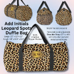 Add Initials, Brown Leopard Spots Duffle Bag<br><div class="desc">Add Initials,  Brown Leopard Spots Duffle Bag</div>