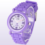 Add initials hearts purple kids watch<br><div class="desc">This adorable kids' watch is perfect for adding a personal touch! Customise it with your child’s initials. It's a fun and practical accessory that helps little ones keep track of time while staying stylish. The colours and sweet design make it a great gift for birthdays, Christmas or special occasions. Plus,...</div>