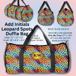 Add Initials, Multicolor Leopard Spots Duffle Bag<br><div class="desc">Add Initials,  Multicolor Leopard Spots Duffle Bag</div>