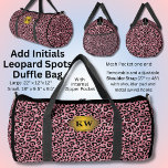 Add Initials, Pink on Pink Leopard Spots Duffle Bag<br><div class="desc">Add Initials,  Pink on Pink Leopard Spots Duffle Bag</div>