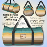 Add Initials, Retro Stripes Green Brown Cream Duffle Bag<br><div class="desc">Add your Initials on this design - - See my store for lots more great gift ideas.</div>