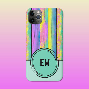 Add initials unicorn colours green Case-Mate iPhone case