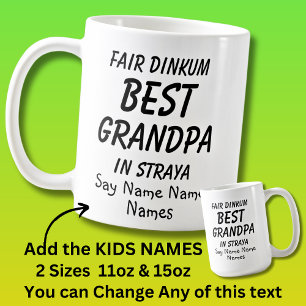 Add Kids Names - Fair Dinkum BESTGRANDPA Straya Coffee Mug