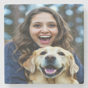 Add Labrador Retriever Photo Personalise Stone Coaster