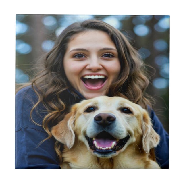 Add Labrador Retriever Photo Personalise Tile (Front)