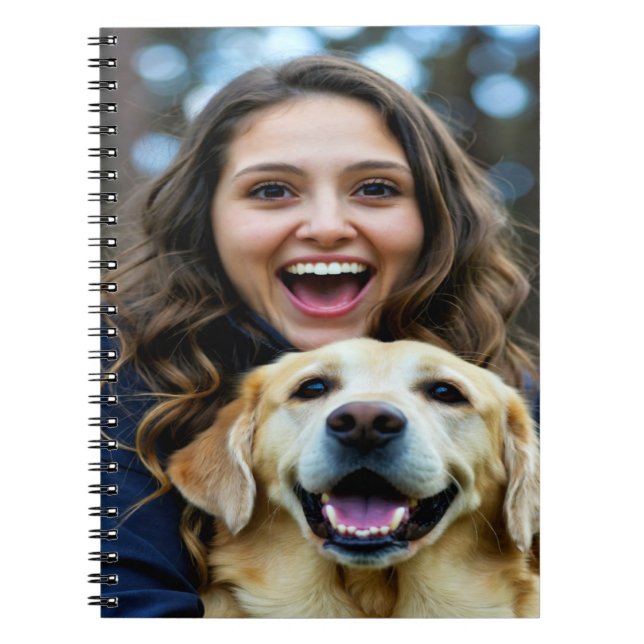 Add Labrador Retriever Photo Personalize Notebook (Front)