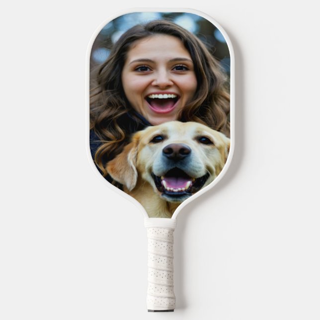 Add Labrador Retriever Photo Personalize Pickleball Paddle (Front)