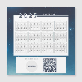 Add Logo 2027 Calendar QR Code Magnetic Card