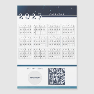 Add Logo 2027 Calendar QR Code Magnetic Card