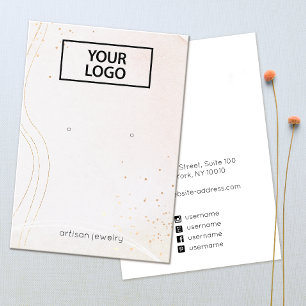 Add Logo Abstract Watercolor Earring Display Business Card