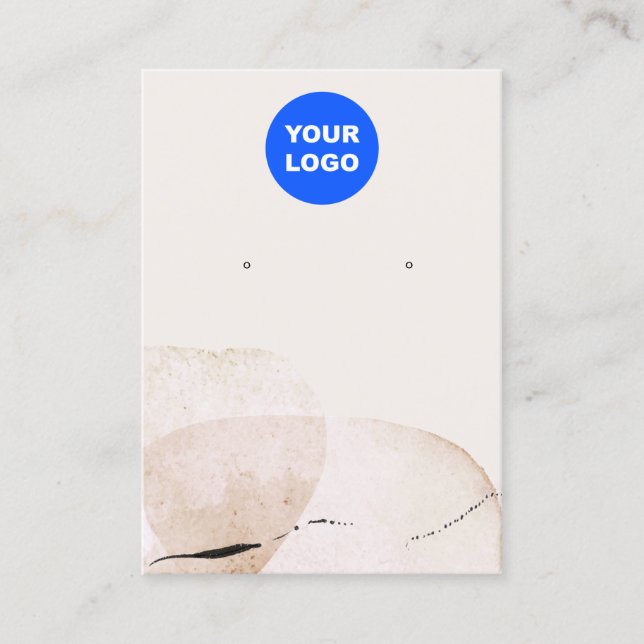 Add Logo Artistic Watercolor Earring Display Business Card (Front)