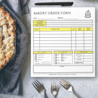 Add Logo Bakery Business Yellow Order Form