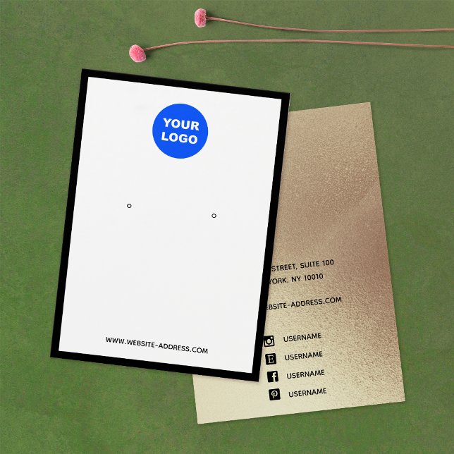 Add Logo Black Border Gold Earring Jewelry Display (Creator Uploaded)