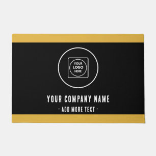 Add Logo Black Business Name doormat