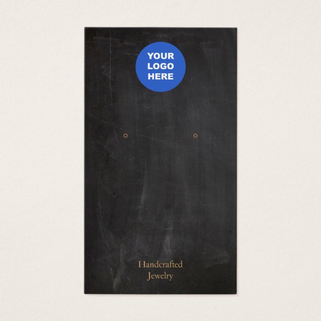 Add Logo Black Chalkboard Earring Display Card (Front)